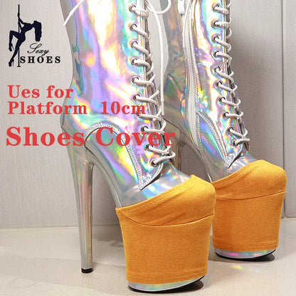 Suede Shoes Cover Steel Pole Dance Training Specific Protective Cover 10CM Platform Anti Slip Wear-resistant Boots Protective