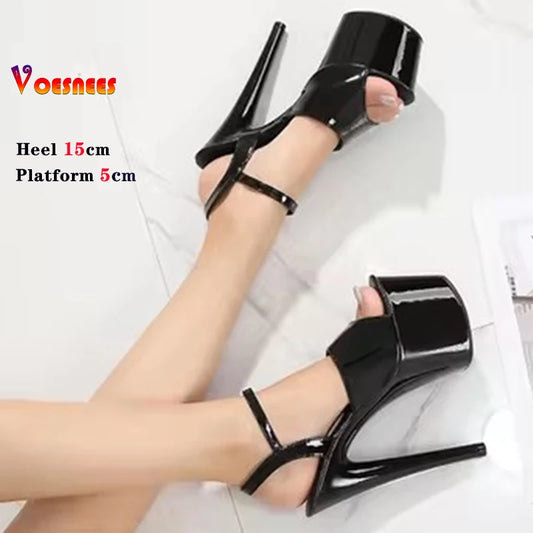 15 CM 6inchs Pole Dance Shoes Stripper High Heels Women Sexy Show Shoes Sandals Party Club Platform High-heeled Wedding Footwear