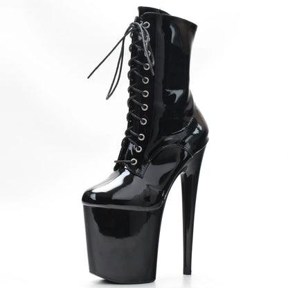 Stripper 8" Platform Lace Up Cтрипы Pole Dance Ankle High Boots In Stock Fast Shipping Size36-43