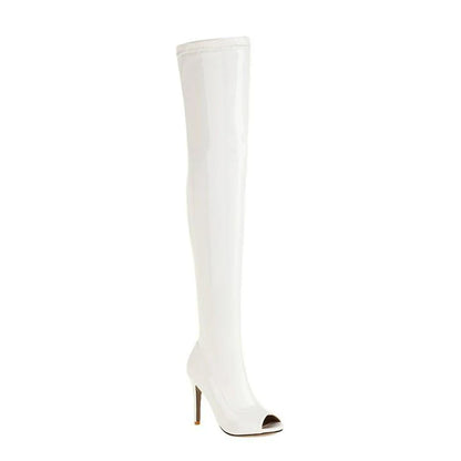 Pole Dance Shoes In High Heels Woman Dancing Boots Fish Mouth Knee High Boots Sexy Boots Ultra-high Steel Tube Dance Shoes