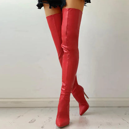 Women Boots New PU Sexy Over The Knee Long Boots Sexy Thin High Heel Boots Platform Women Shoes Zapatos Mujer Botas ladies
