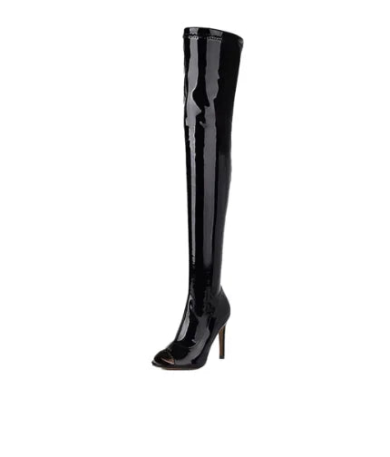 Pole Dance Shoes In High Heels Woman Dancing Boots Fish Mouth Knee High Boots Sexy Boots Ultra-high Steel Tube Dance Shoes