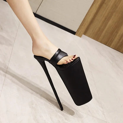 Platform Sandals Stiletto 31.5cm Super Pumps Summer Slippers Walk Show Night Club Sexy High Heels Women Shoes Plus Size 52 350-8
