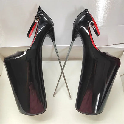 Pole Dance High Heels 19/22/30cm Extreme Platform Women Pumps Metal Heel Ankle Buckle Size 50 Pink Green Woman Wan Leisure Heels