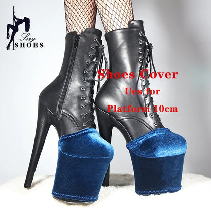 High-quality Velvet Pole Dance Overshoes Wear-Resist Women Sandals Pumps Boots Platform 10CM Wear-Resist Protectors Cover Shoes