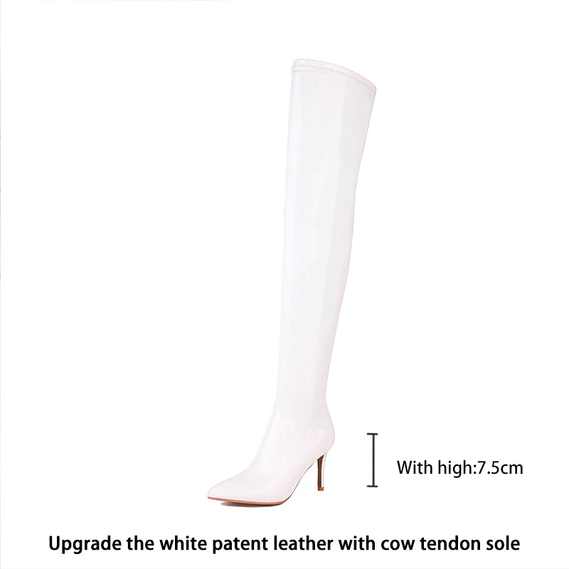 Ods  Sexy Black Over The Knee Boots For Women Side Zip Thigh High Boots Female Shoes Botas Mujer Invierno Female Colors Big43 45