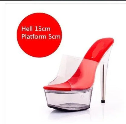 Girls Shoe for Party Club Stripper Heels Women Shoes 2022 Platforms High Heels Sandals Clear Sexy Pole Dance 15cm High Plus Size