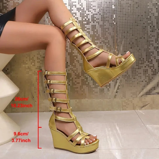 2025 New Super High Heel Wedge Platform Open Toe All-Go Sandals for Women