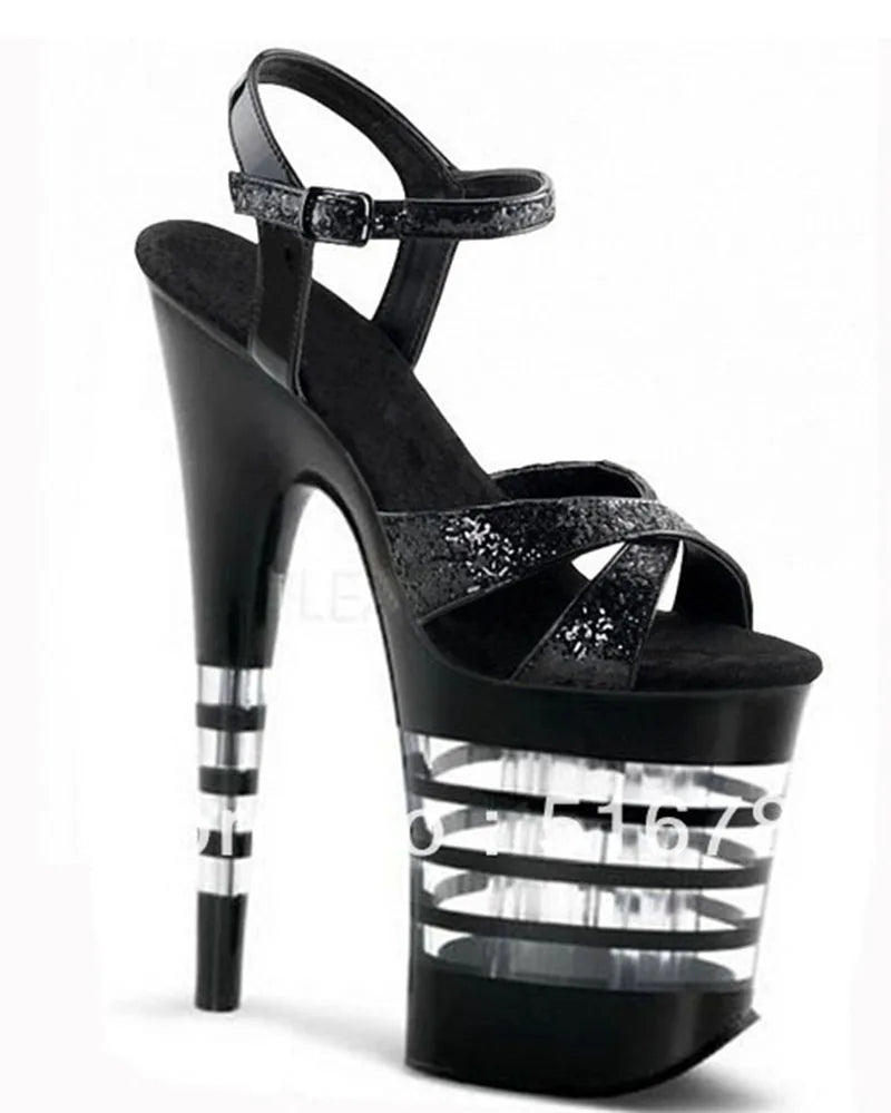 New Rivet Roman Stripping Shoes 8 Inch Heels 20CM Open Toe Platform Exotic Punk Pole Dance Shoes Women Sandals Nightclub banquet