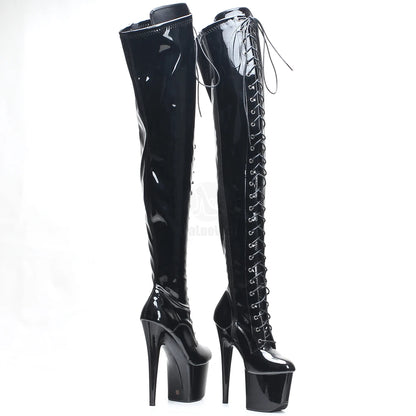 7''High Heel Stiletto Platform Thigh High Boots Exotic Pole Dance Heels Over Knee Boots