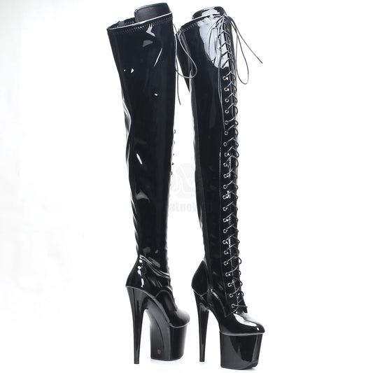 7''High Heel Stiletto Platform Thigh High Boots Exotic Pole Dance Heels Over Knee Boots