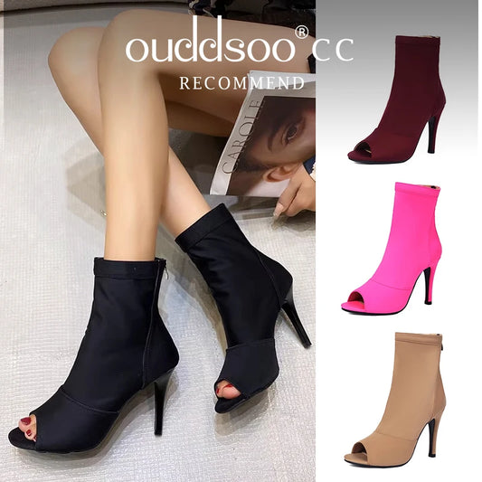 Ods Sexy Dance Shoes Pole For Women Ladies Girls Ballroom Modern Tango Jazz Dancing Shoes Salsa Sandal Red Open Toe Latin Dance