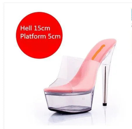 Girls Shoe for Party Club Stripper Heels Women Shoes 2022 Platforms High Heels Sandals Clear Sexy Pole Dance 15cm High Plus Size