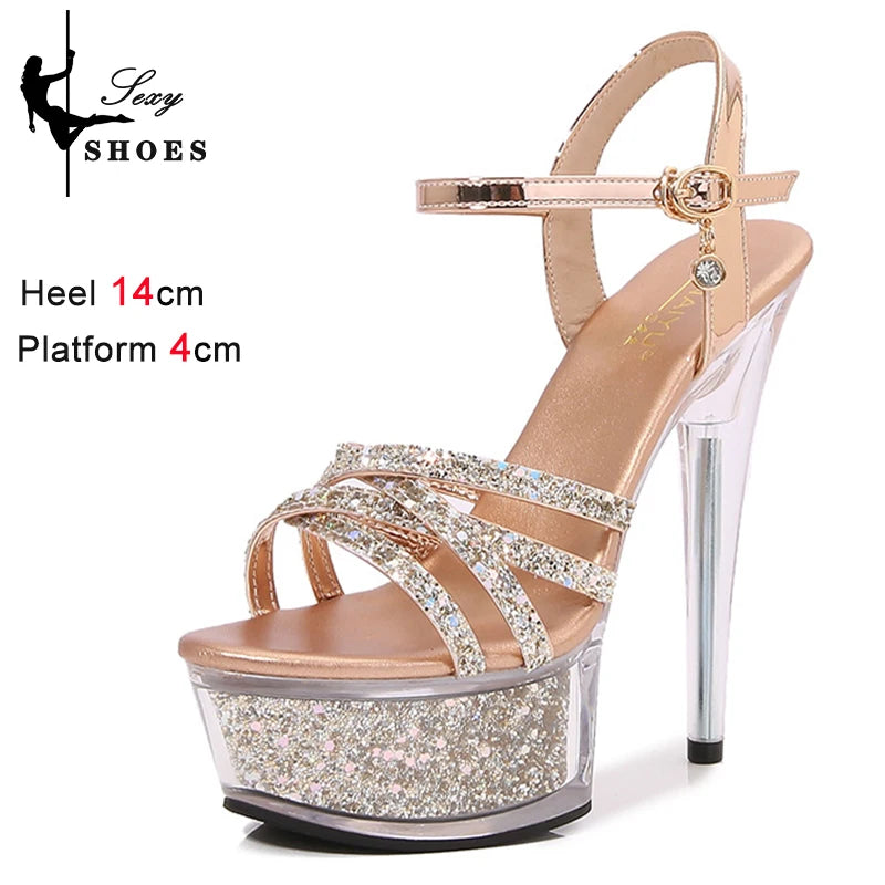 Pole Dancing Platform Party Nightclub Shoes Ladies High Heels Sandals New Arrival 2024 Sexy Stiletto Narrow Band Women Sandals