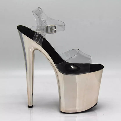 Sexy Fetish 8Inches Dress Platform Sandals Peep Toe Pole Dance Shoes 20cm Women Stripper Models Show Nightclub Exotic Bride Shoe