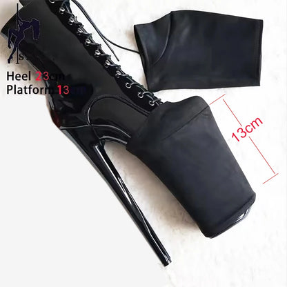 Heel Height 15 17 20 23 26cm Durable Black Shoes Cover Protect Platform Pole Dancing Boots Wear-Resist Protection Cover Sandals