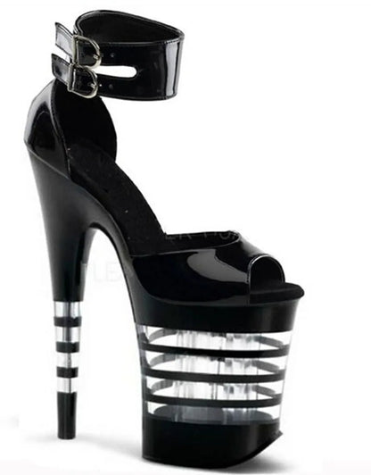 New Rivet Roman Stripping Shoes 8 Inch Heels 20CM Open Toe Platform Exotic Punk Pole Dance Shoes Women Sandals Nightclub banquet