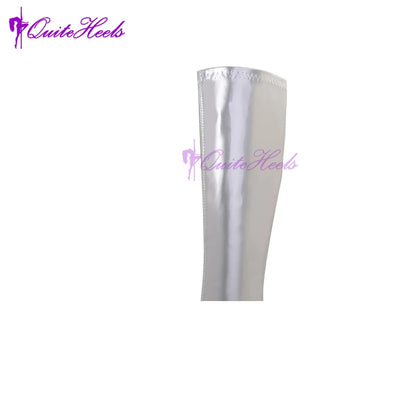 Mixed ColorsExotic Ballet Boots 18CM/7" High Heel Hoof Sole Strange Style Boots Women SM Games Sexy Fetish Ballet Lockable Shoes