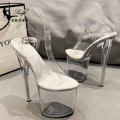 Platform sandals Girl shoes 20CM crystal Summer high heels ladies shoes on sale Pole Dance Pumps sandalias de mujer verano