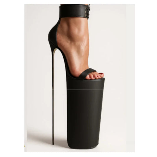 Black Lace Up Hollow Platform Sandals Thin High Heel Sexy Fashionable Cool Summer Casual Big Size Woman Shoes Zapatillas Mujer