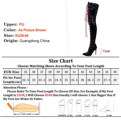 Sexy Dance Shoes 13cm Thin Heels Lady Sexy Black Over Knee Long Boots T Show Pointy Toe Club Thigh High Party Shoes For Women