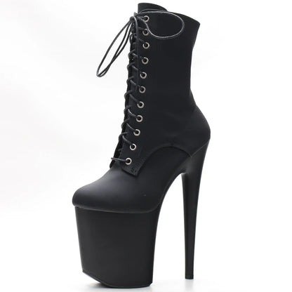 Stripper 8" Platform Lace Up Cтрипы Pole Dance Ankle High Boots In Stock Fast Shipping Size36-43 - Grande Heels