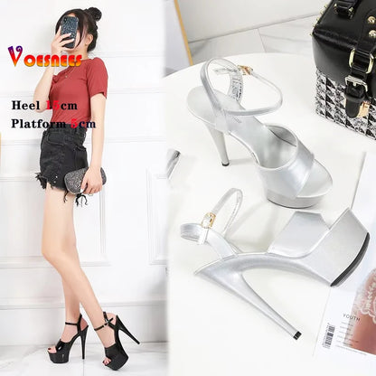 15 CM 6inchs Pole Dance Shoes Stripper High Heels Women Sexy Show Shoes Sandals Party Club Platform High-heeled Wedding Footwear