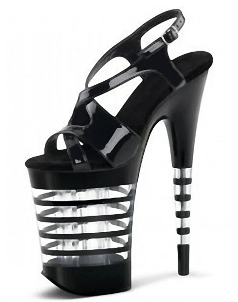 New Rivet Roman Stripping Shoes 8 Inch Heels 20CM Open Toe Platform Exotic Punk Pole Dance Shoes Women Sandals Nightclub banquet