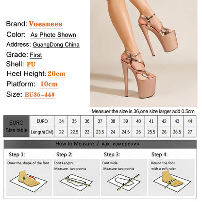 Champagne PVC Transparent Upper Platform Women's Modern Sandals Sexy Exotic Pole Dance Shoes Party Nightclub Wedding High Heels