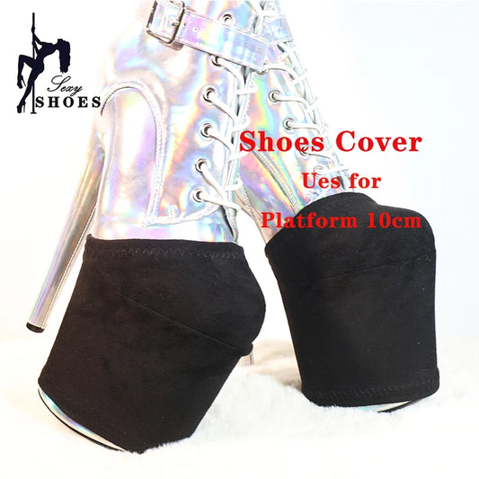 Heel Height 15 17 20 23 26cm Durable Black Shoes Cover Protect Platform Pole Dancing Boots Wear-Resist Protection Cover Sandals
