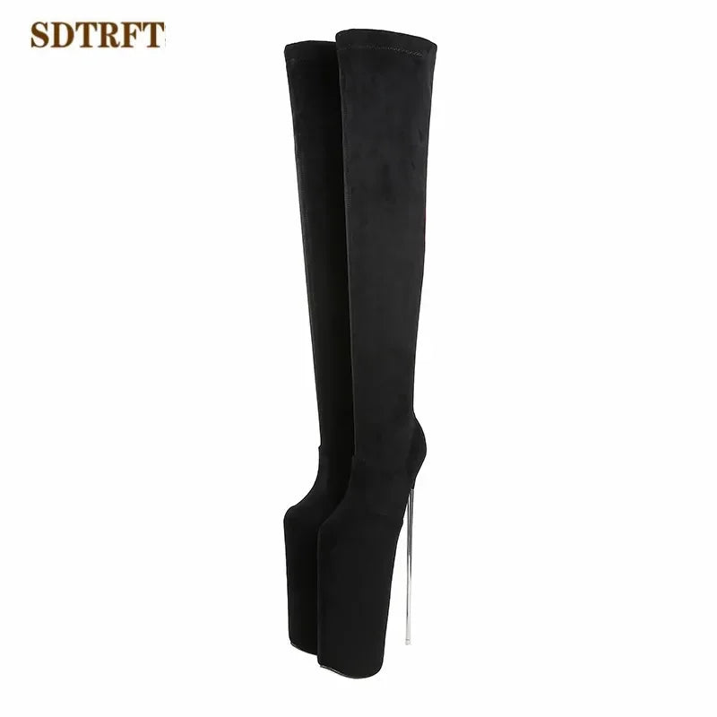 SDTRFT Girl's Shoes Pole Dancing 30cm Thin Heels Stiletto Over The Knee Long Boots Platform Women Pumps SM Cosplay  Botas Mujer