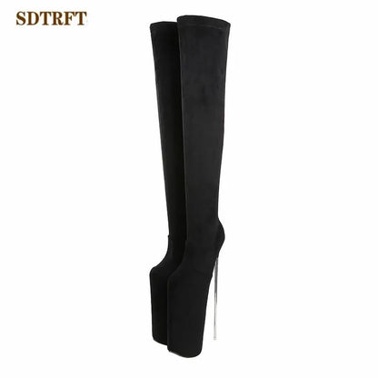 SDTRFT Girl's Shoes Pole Dancing 30cm Thin Heels Stiletto Over The Knee Long Boots Platform Women Pumps SM Cosplay  Botas Mujer