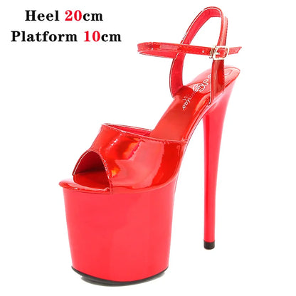 Women Shoes Heel Sexy Super High Pole Dance Party High Heels Sandals Platform Wedding Pumps Peep Toe Stripper Heels Silver