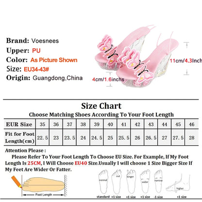 11CM Sexy Strappy Pole Dance Shoes Summer Women Embroider Butterfly High Heels Nightclub Transparent Wedges Heeled Sandals Black
