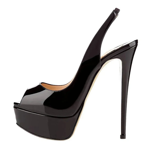 Women Sandals Sexy Pumps 14CM Platform Stripper High Heels Open Toe Stilettos Gladiator Party Dress Wedding Shoes Large Size 44