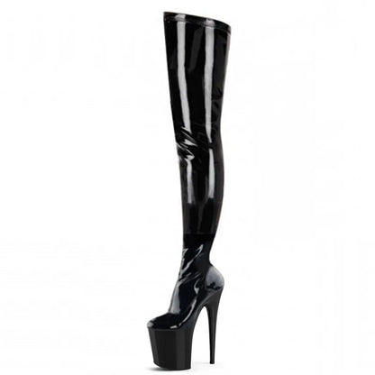 Gothic 20 cm heels Women Over The Knee Boots Sexy Fetish 8 Inch Strip Pole Dance Nightclub Platform Show Stripper Heels Exotic