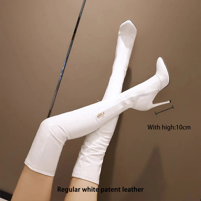 Ods  Sexy Black Over The Knee Boots For Women Side Zip Thigh High Boots Female Shoes Botas Mujer Invierno Female Colors Big43 45