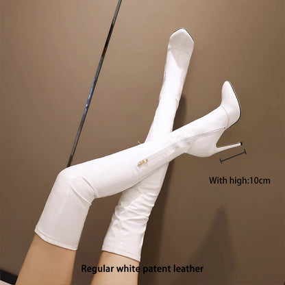 Ods  Sexy Black Over The Knee Boots For Women Side Zip Thigh High Boots Female Shoes Botas Mujer Invierno Female Colors Big43 45