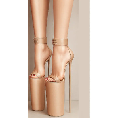 Black Lace Up Hollow Platform Sandals Thin High Heel Sexy Fashionable Cool Summer Casual Big Size Woman Shoes Zapatillas Mujer