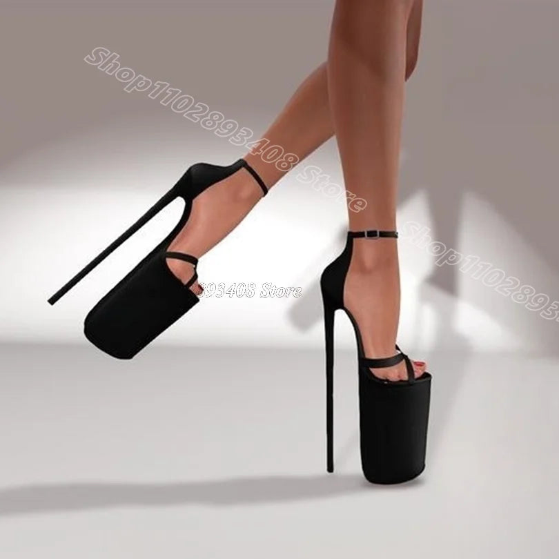Red Platform Sexy Dance Sandals Cover Heels British Style Stiletto Dress Design Women Summer Sandals 2025 Zapatos Para Mujere