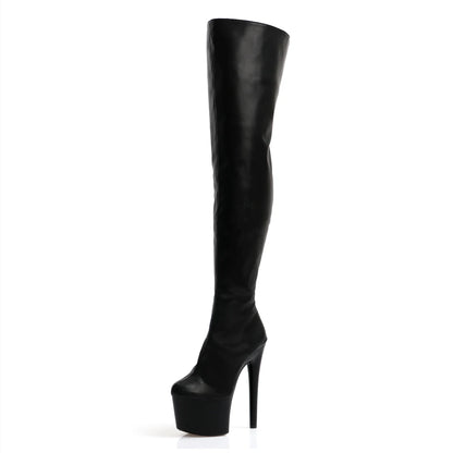 Gothic 20 cm heels Women Over The Knee Boots Sexy Fetish 8 Inch Strip Pole Dance Nightclub Platform Show Stripper Heels Exotic