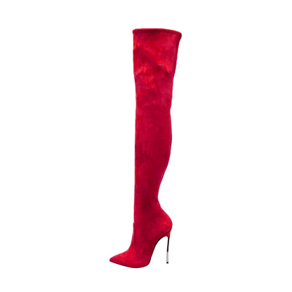 Arden Furtado brown over the knee boots for women stiletto heel fashion Pointed toe Super high boots for Sexy  skinny legs