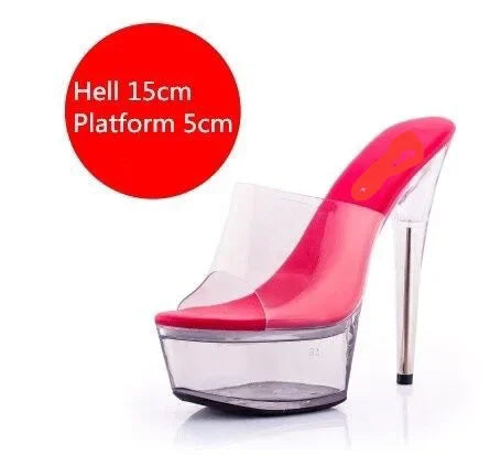 Girls Shoe for Party Club Stripper Heels Women Shoes 2022 Platforms High Heels Sandals Clear Sexy Pole Dance 15cm High Plus Size
