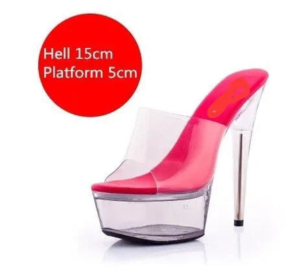 Girls Shoe for Party Club Stripper Heels Women Shoes 2022 Platforms High Heels Sandals Clear Sexy Pole Dance 15cm High Plus Size
