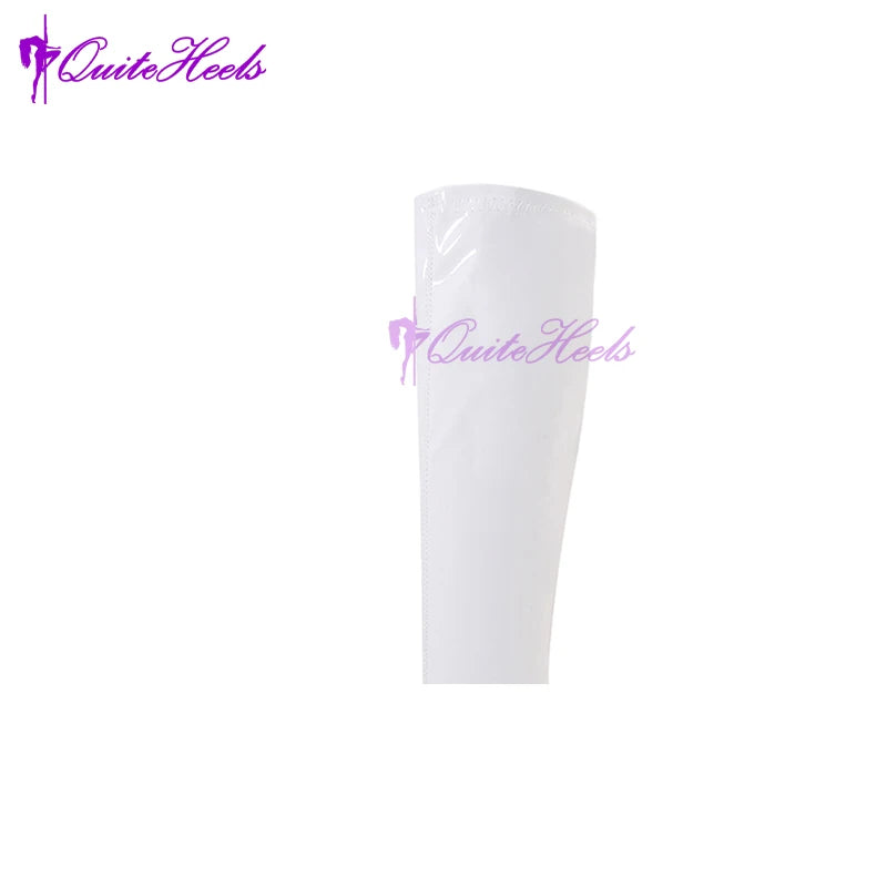 Mixed ColorsExotic Ballet Boots 18CM/7" High Heel Hoof Sole Strange Style Boots Women SM Games Sexy Fetish Ballet Lockable Shoes