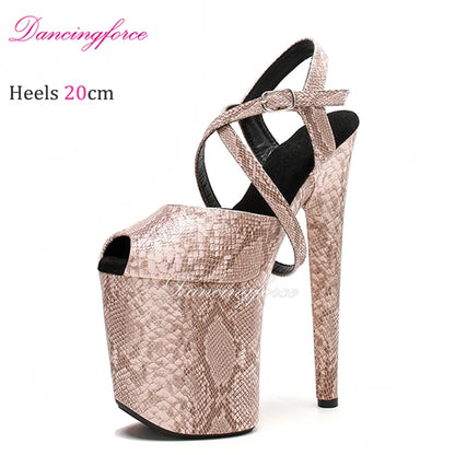 20cm 8Inches Summer Luxury Stripper Platform Women High Heels Exotic Dance Shoes Sandals Women