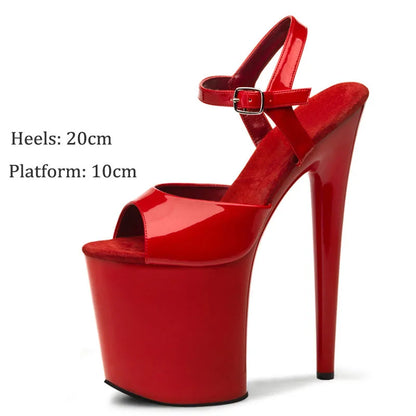 New Rivet Roman Stripping Shoes 8 Inch Heels 20CM Open Toe Platform Exotic Punk Pole Dance Shoes Women Sandals Nightclub banquet