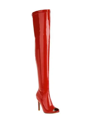 Pole Dance Shoes In High Heels Woman Dancing Boots Fish Mouth Knee High Boots Sexy Boots Ultra-high Steel Tube Dance Shoes