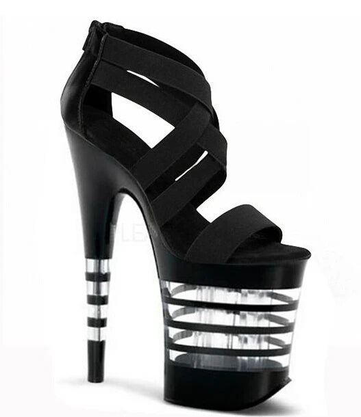 New Rivet Roman Stripping Shoes 8 Inch Heels 20CM Open Toe Platform Exotic Punk Pole Dance Shoes Women Sandals Nightclub banquet