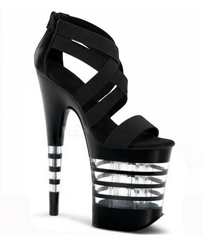 New Rivet Roman Stripping Shoes 8 Inch Heels 20CM Open Toe Platform Exotic Punk Pole Dance Shoes Women Sandals Nightclub banquet